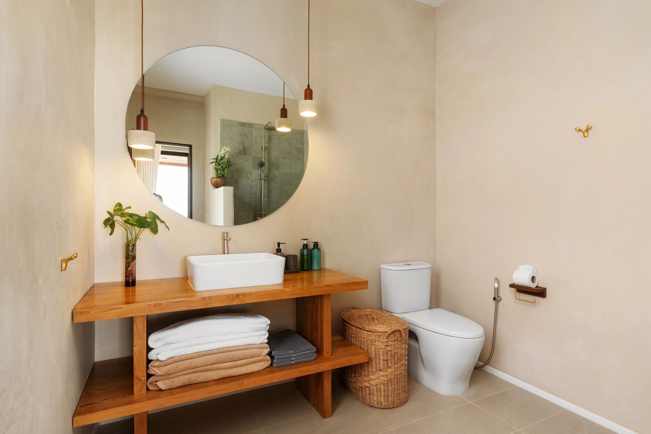 Minimal banyo ve malzeme detayı